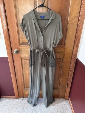 A.P.C. Olive Green Utility Jumpsuit